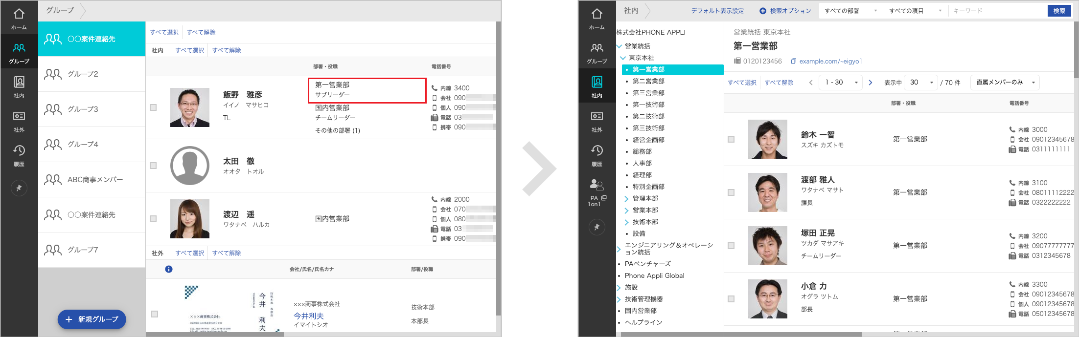 グループ閲覧（部署）