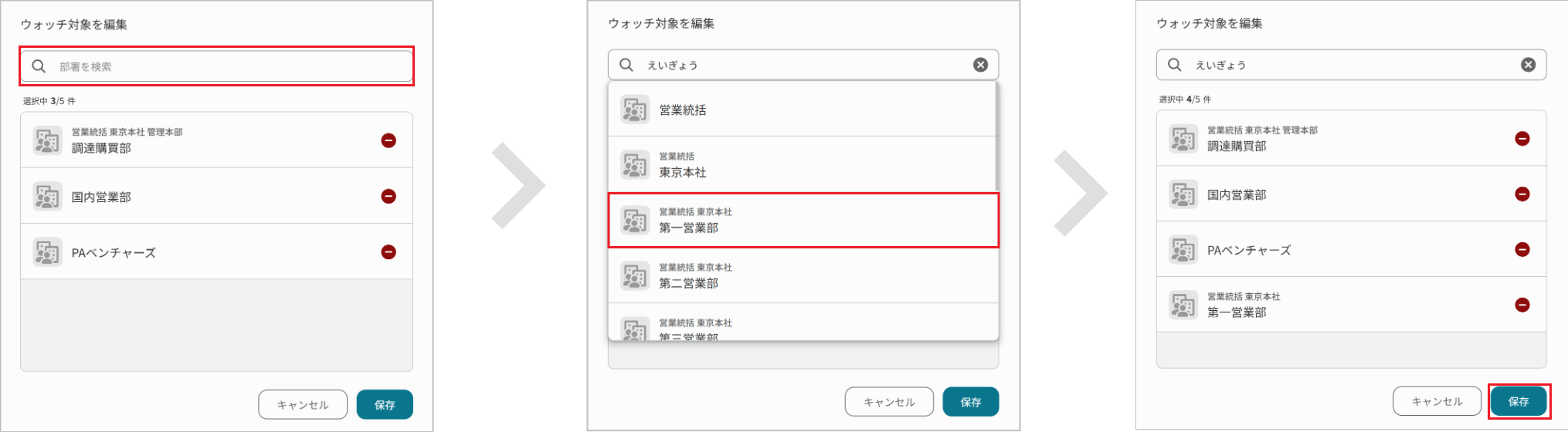 カードを見る（ウォッチリスト編集）