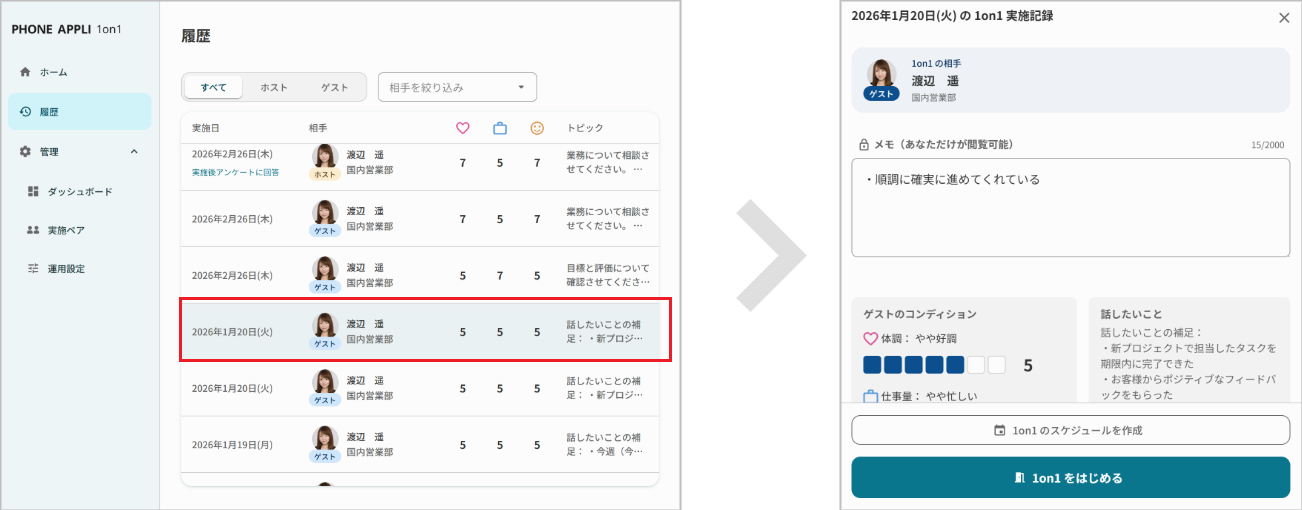 サイドシート表示