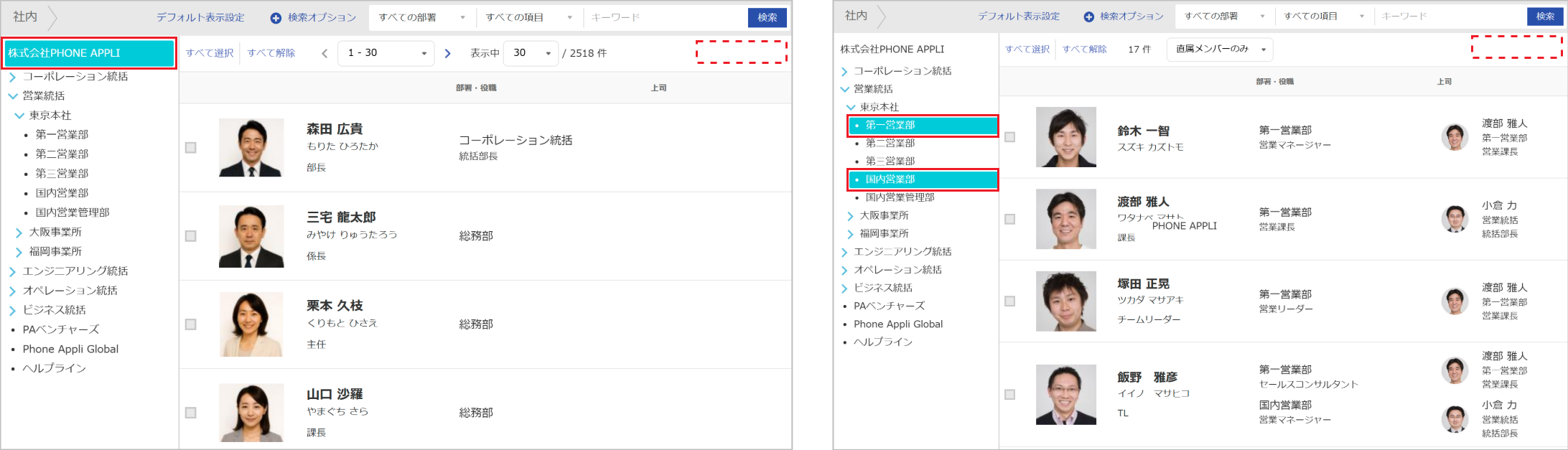 組織図で表示
